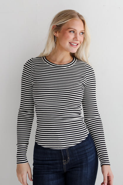 Ashley Striped Ribbed Knit Top