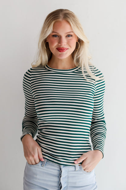 Ashley Striped Ribbed Knit Top