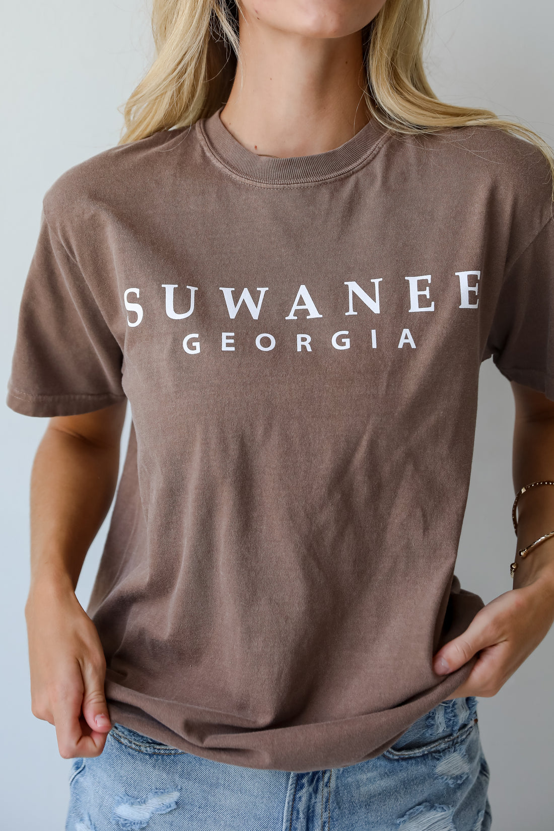 Brown Suwanee Georgia Block Letter Tee