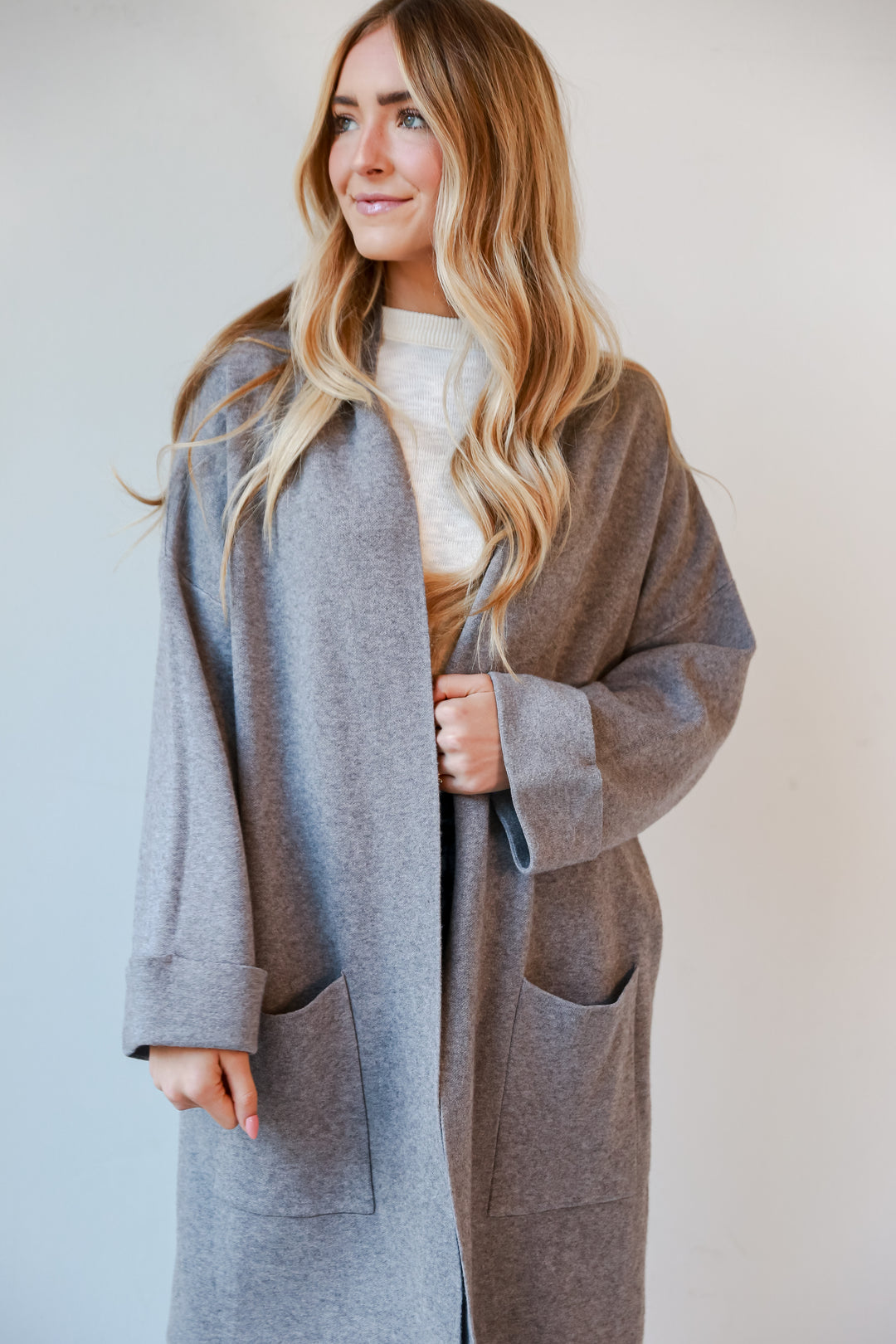 Heather Grey Sweater Cardigan for women