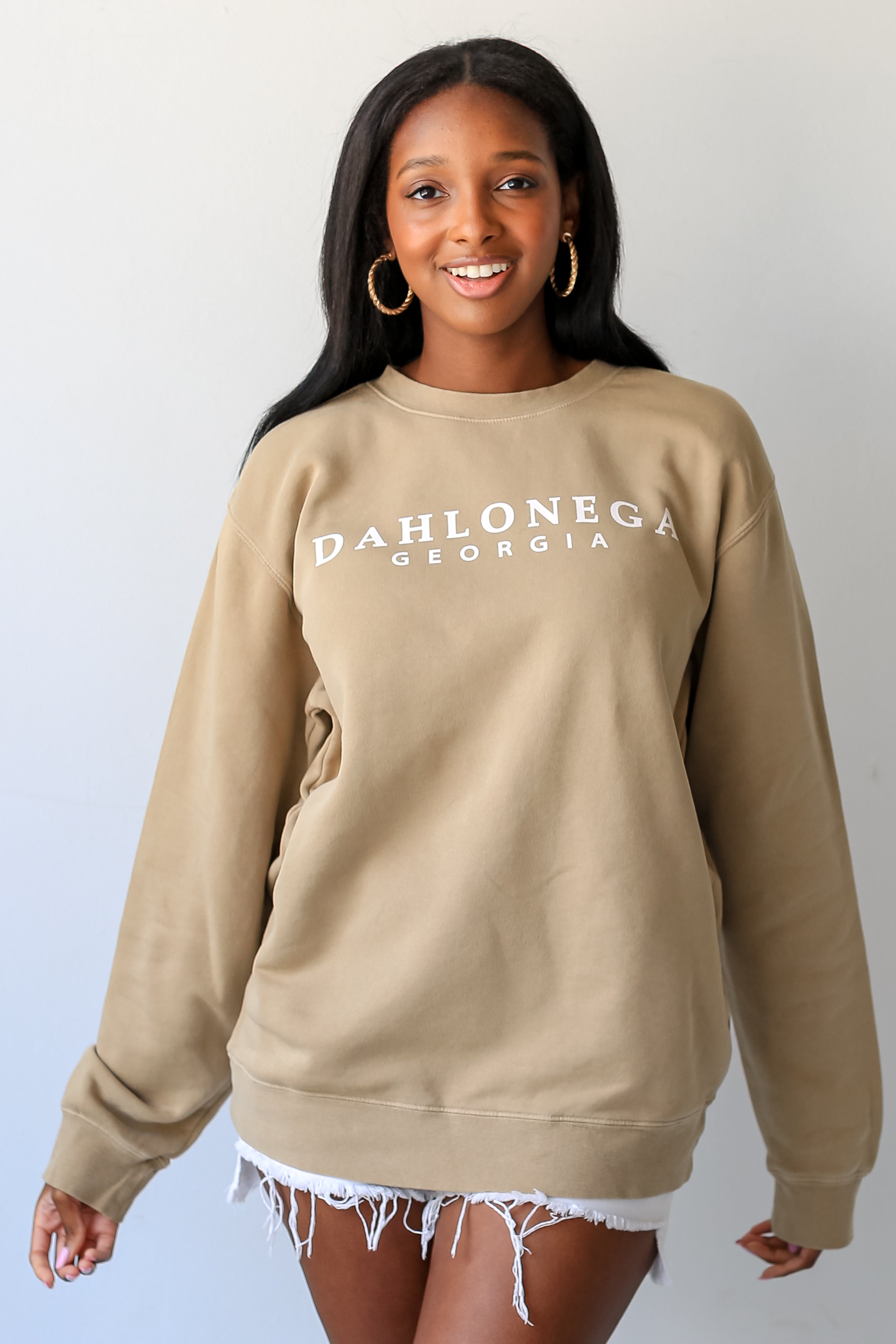 Tan Dahlonega Georgia Pullover front view