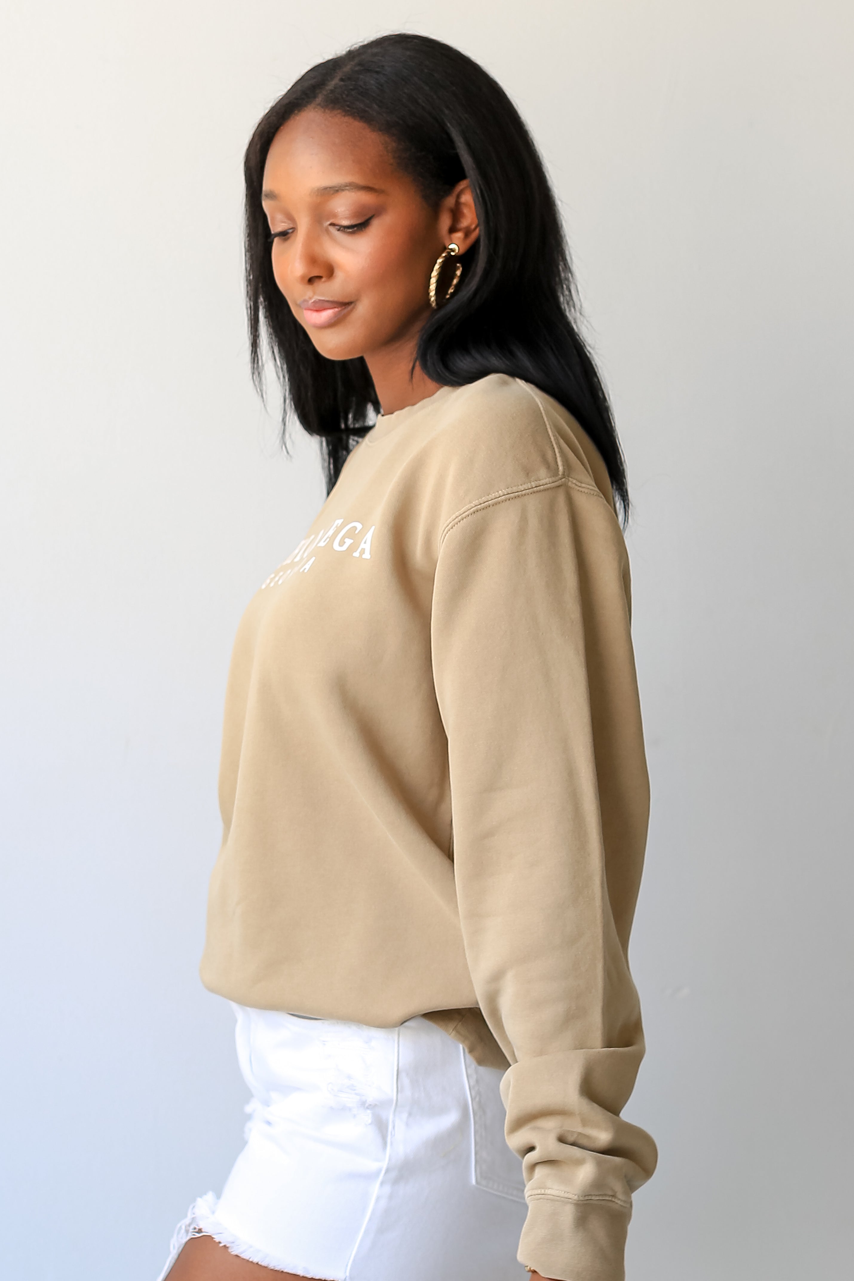 Tan Dahlonega Georgia Pullover side view