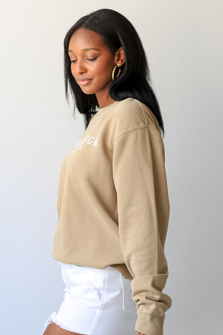 Tan Dahlonega Georgia Pullover side view