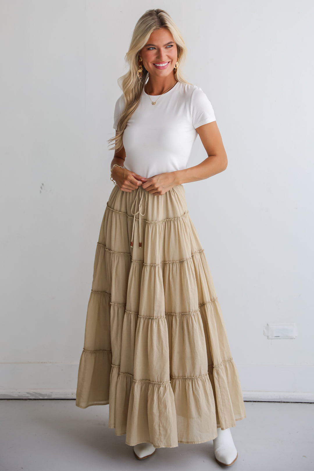 Adorable Lifestyle Tiered Maxi Skirt