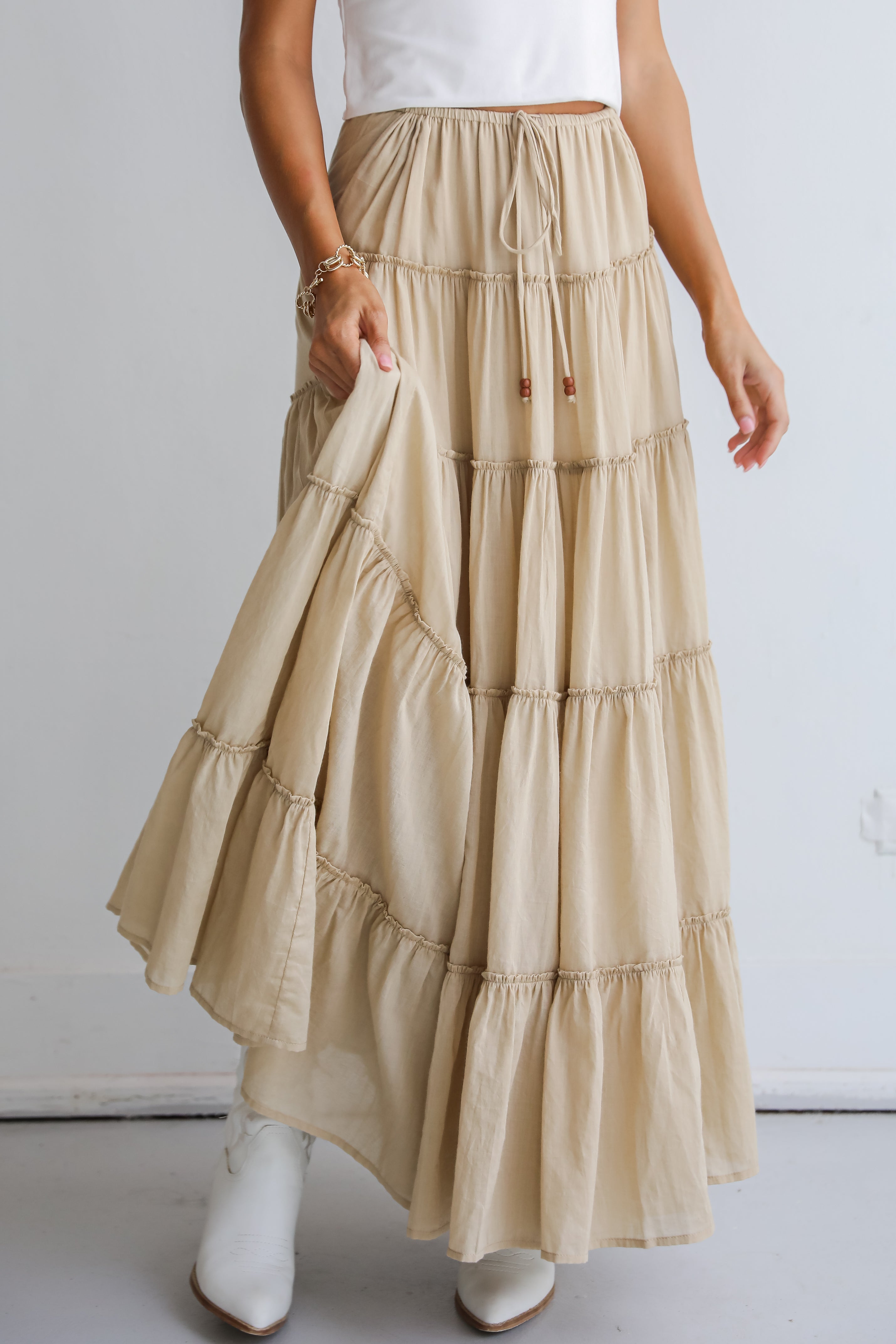 Adorable Lifestyle Tiered Maxi Skirt