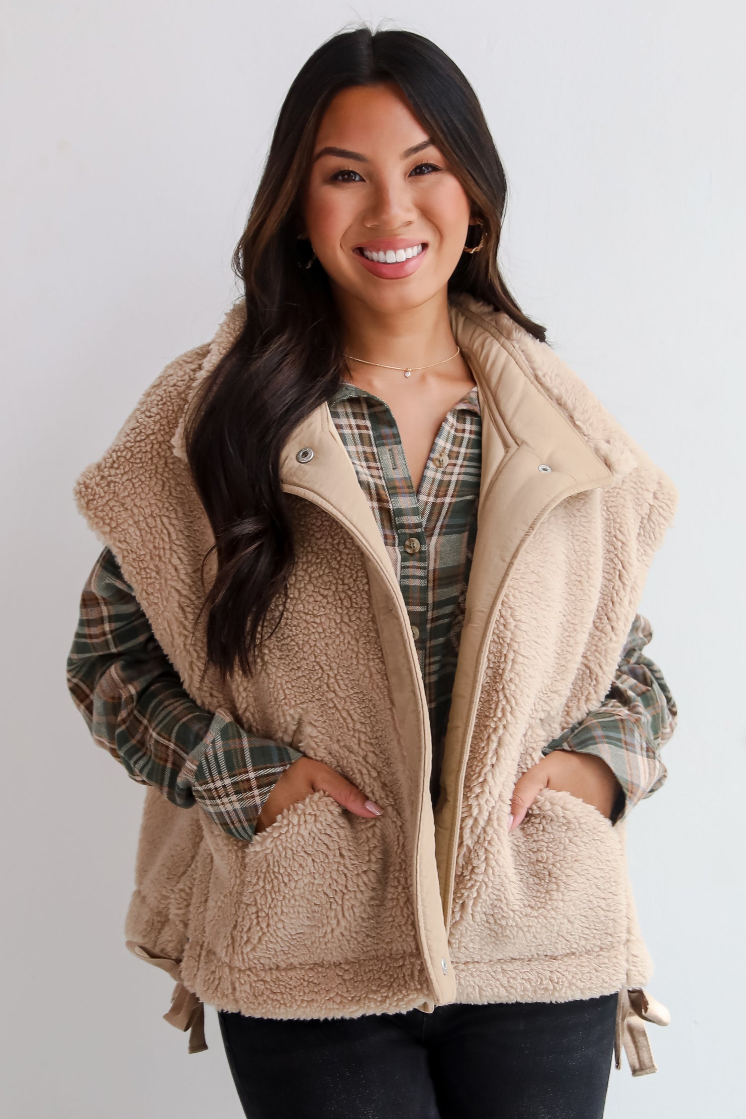 Cozy Aim Beige Sherpa Vest