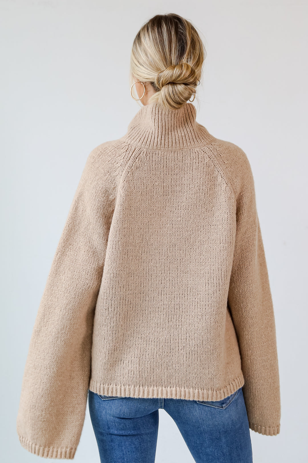 Mocha Oversized Sweater back view