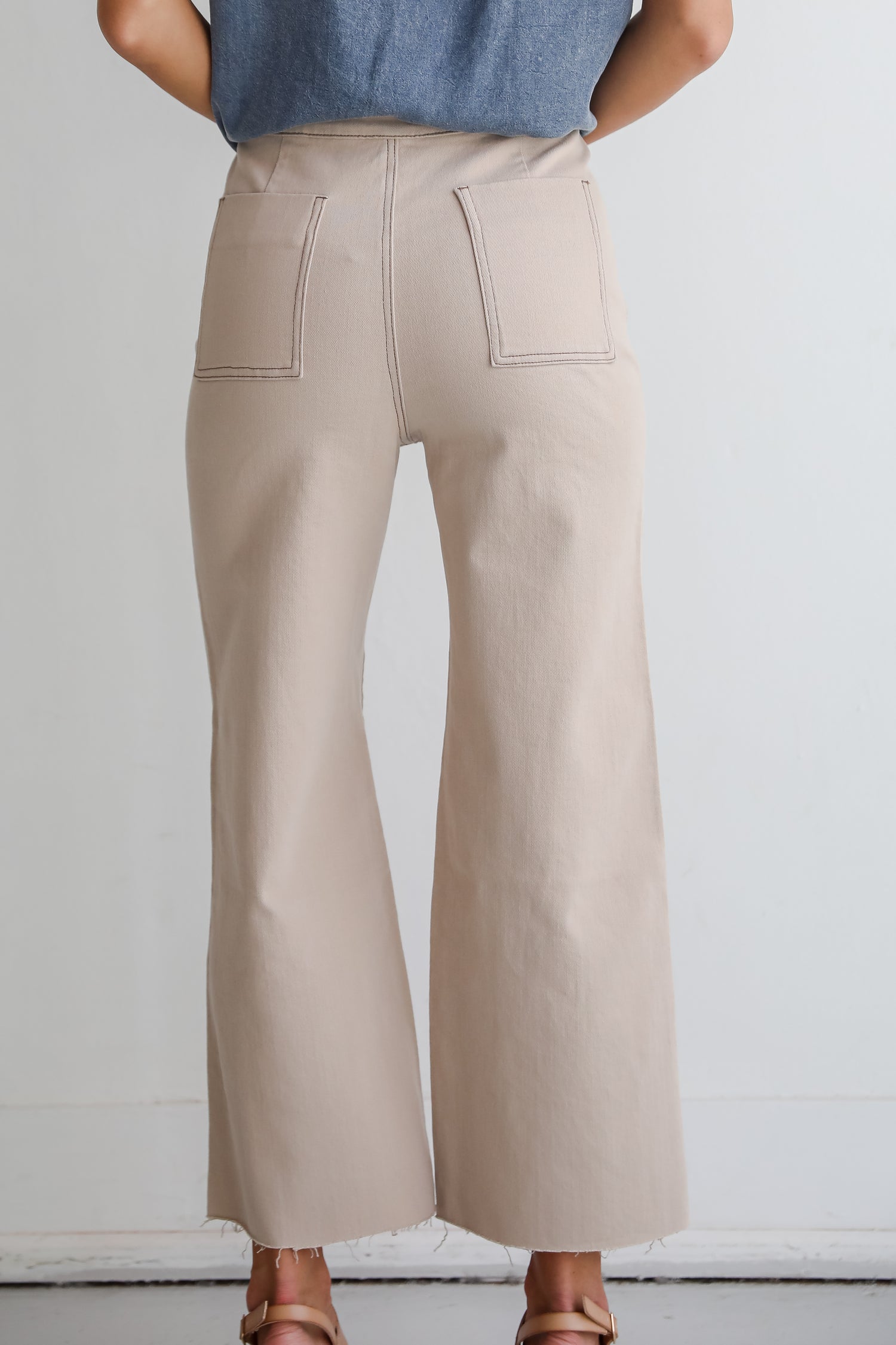 Perfected Aesthetic Tan Wide Leg Jeans