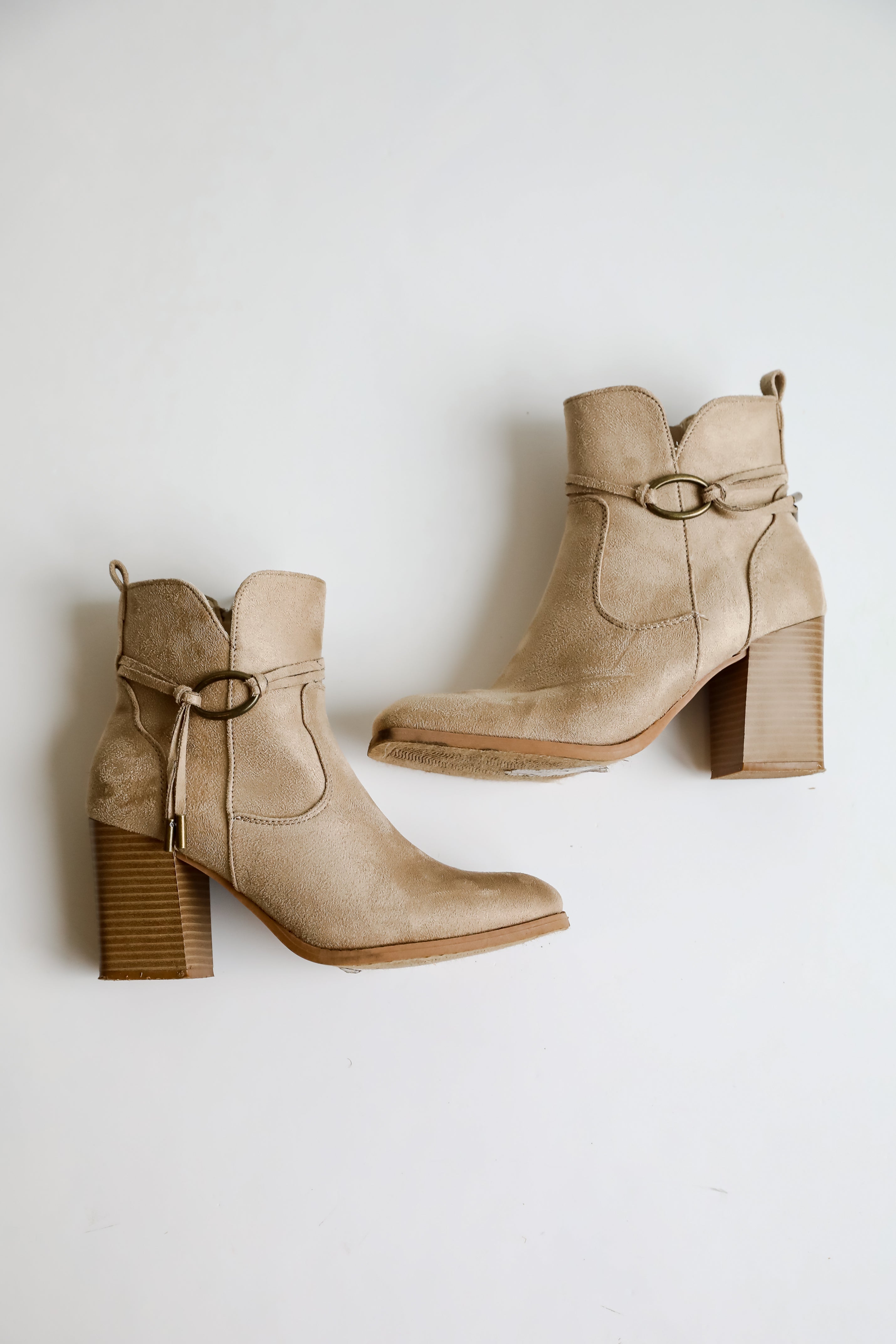 In Your Sights Tan Suede Booties