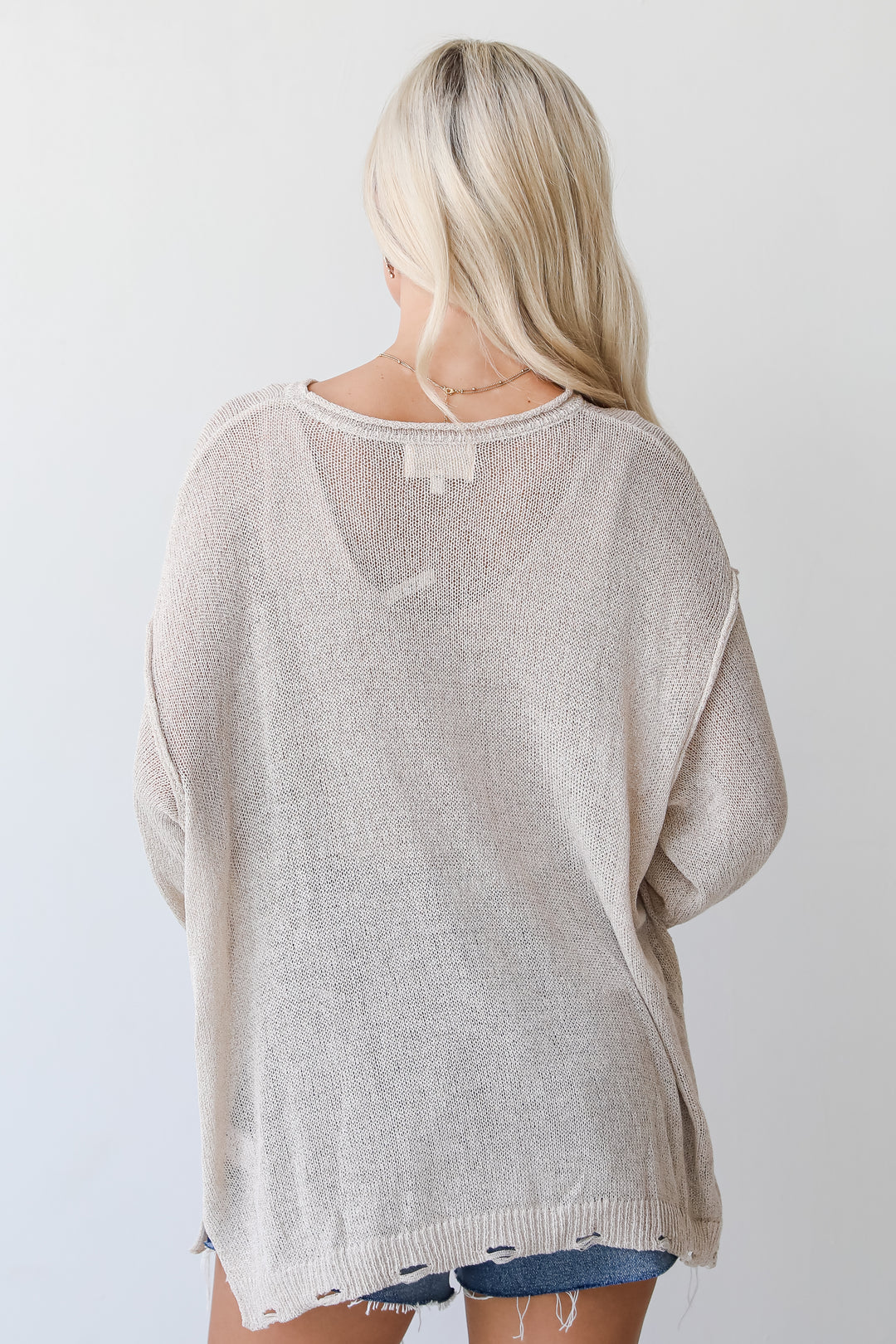 Undeniably Comfy Taupe Lightweight Knit Sweater