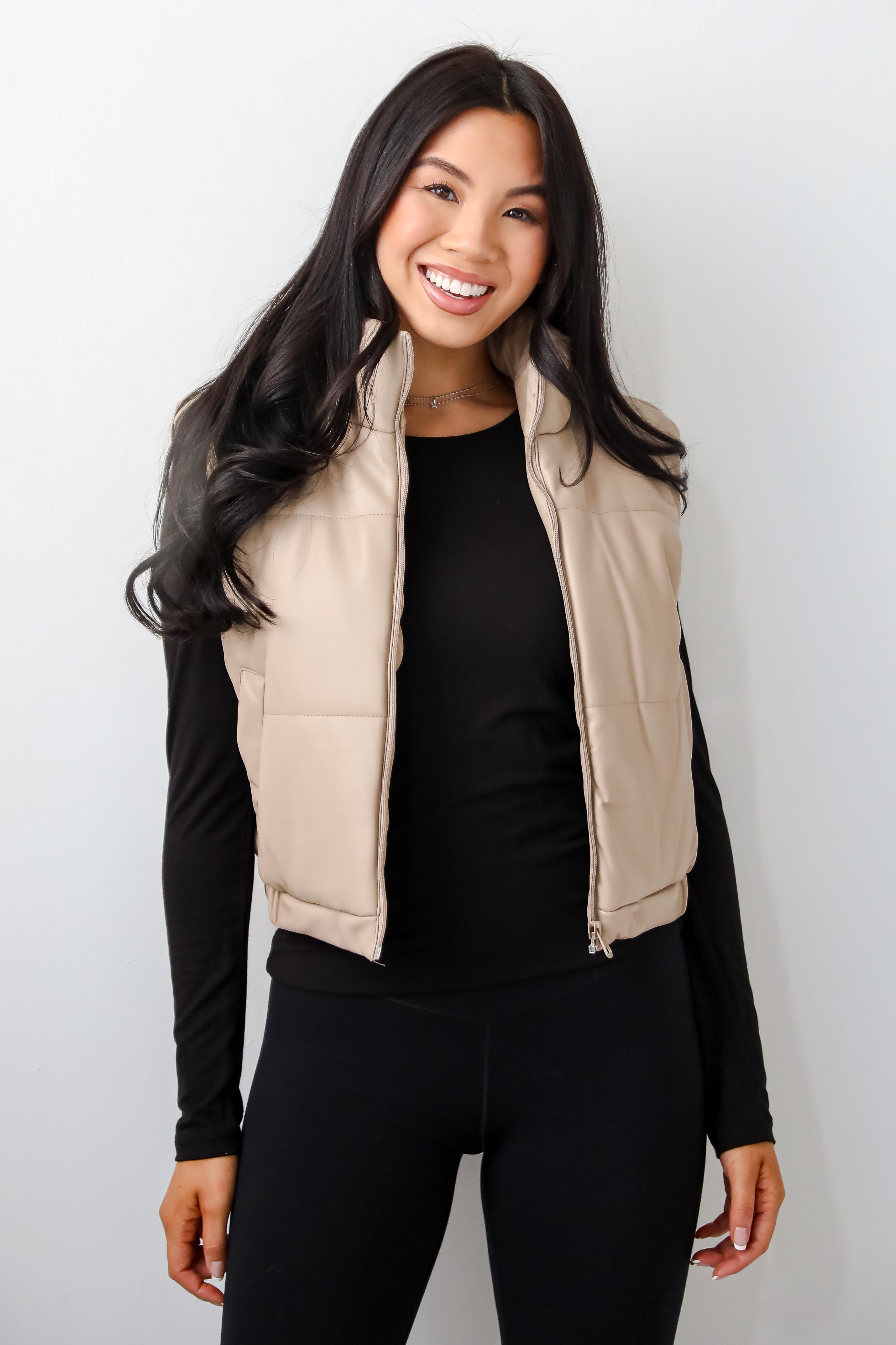 Seriously Chic Leather Puffer Vest