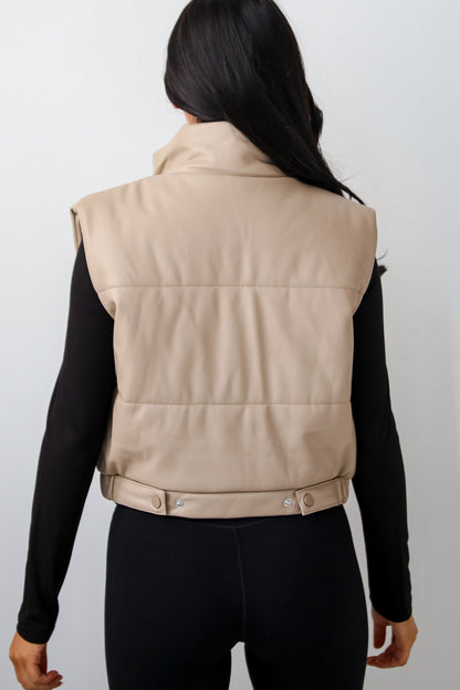 Seriously Chic Leather Puffer Vest