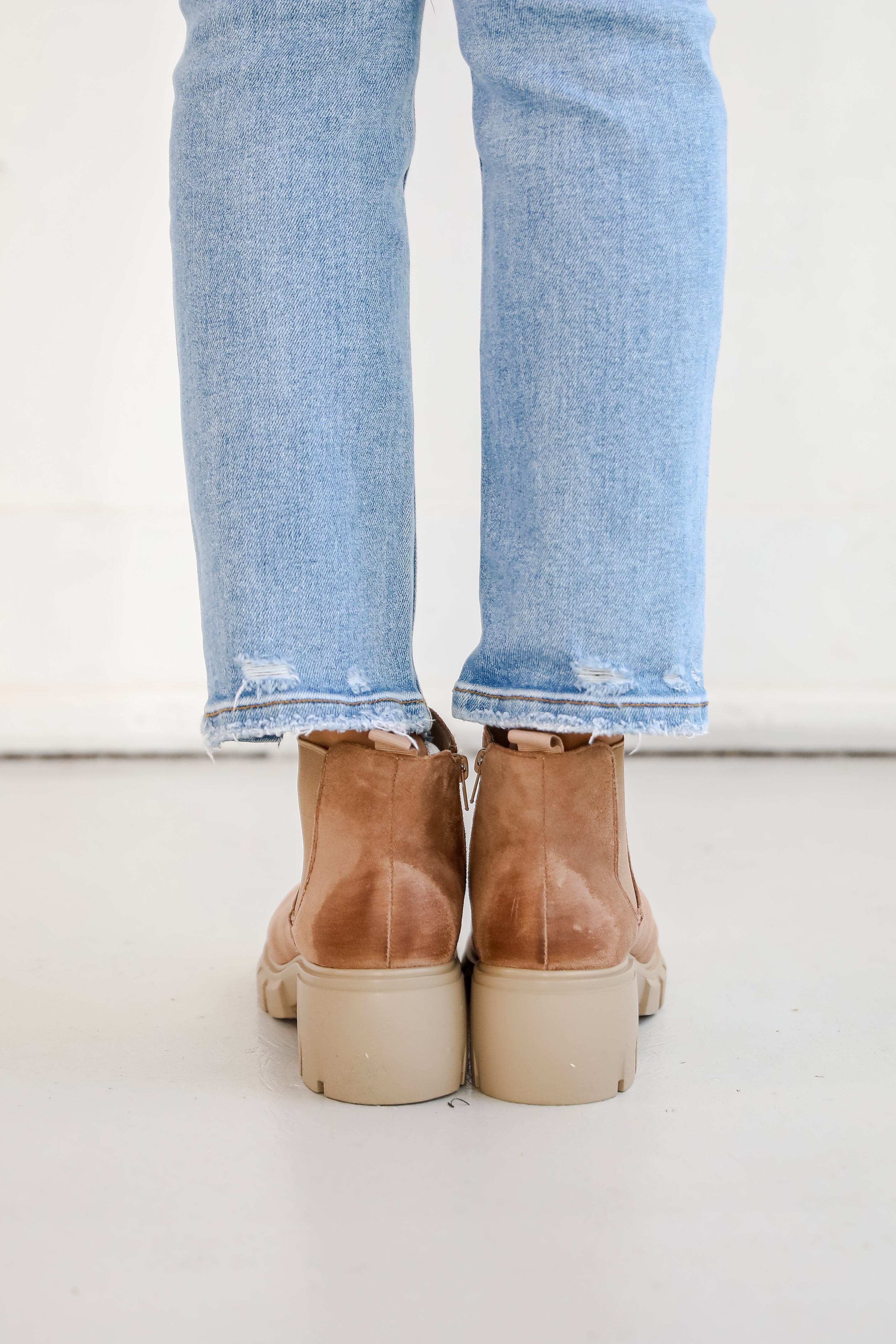 Walk It Out Taupe Platform Booties