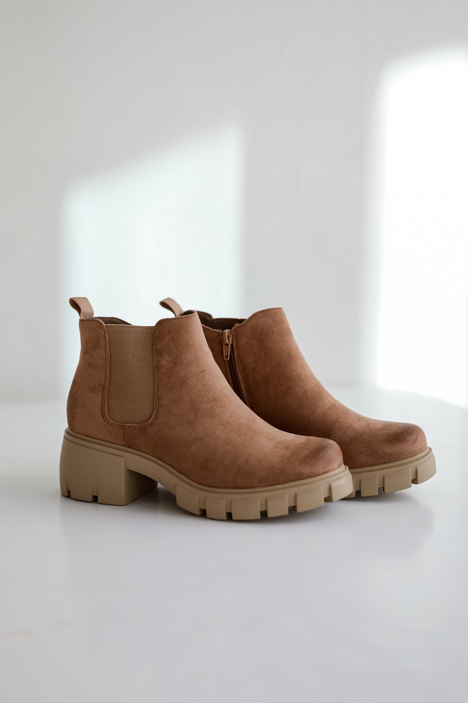 Walk It Out Taupe Platform Booties