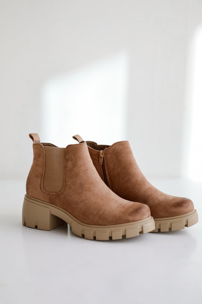 Walk It Out Taupe Platform Booties