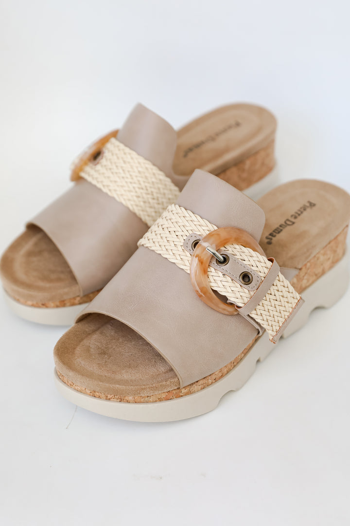 Shoreline Chic Nude Platform Wedges