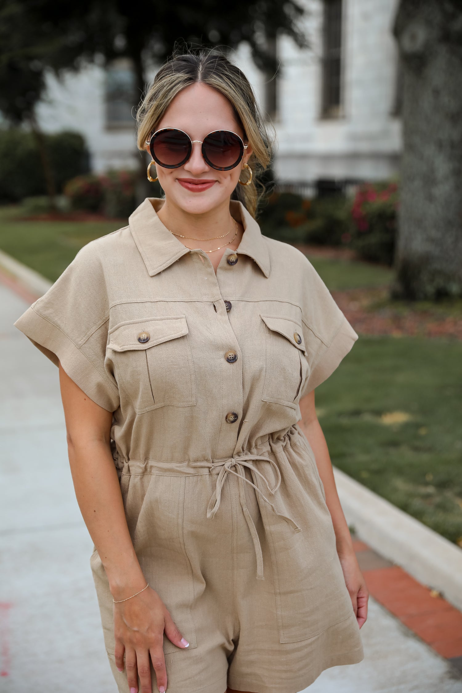 Upscale Confidence Taupe Romper