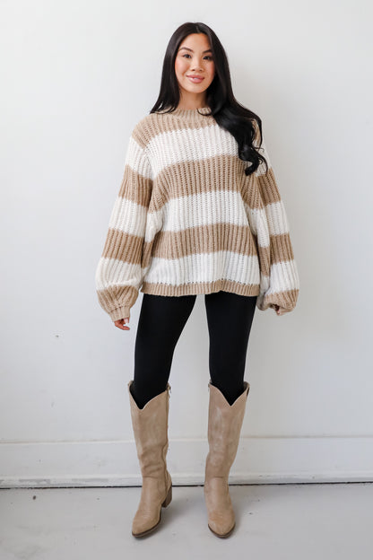 Cozy Aesthetic Striped Oversized Sweater