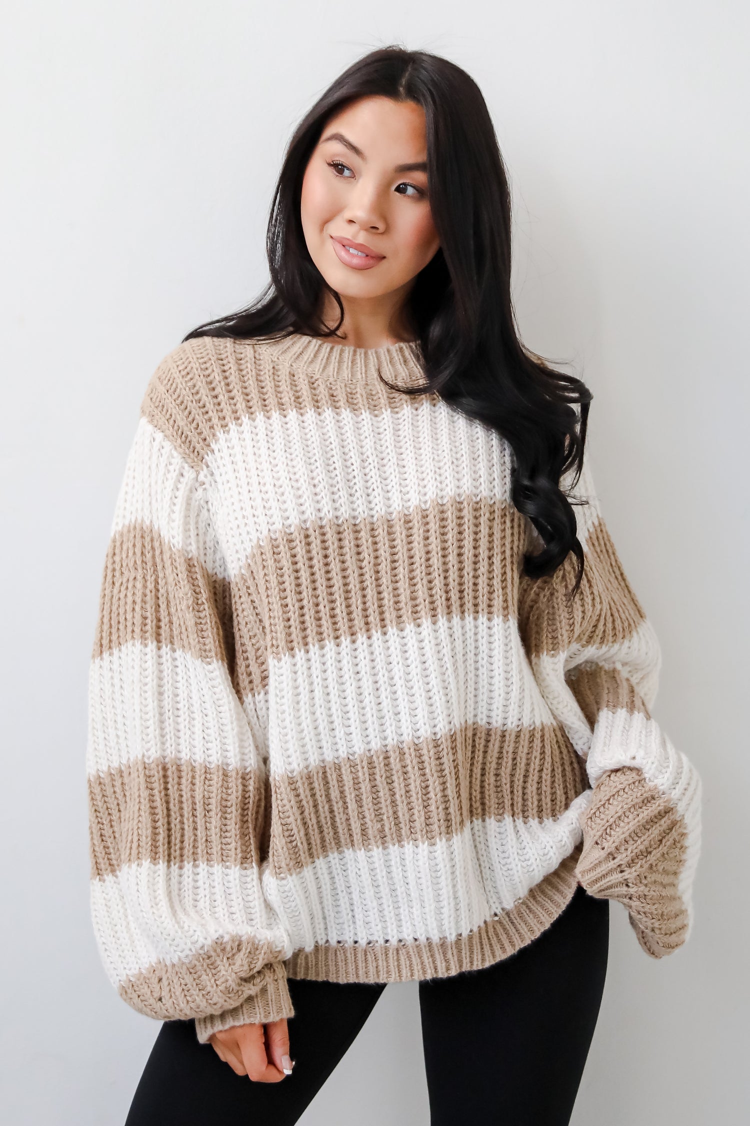 Cozy Aesthetic Striped Oversized Sweater