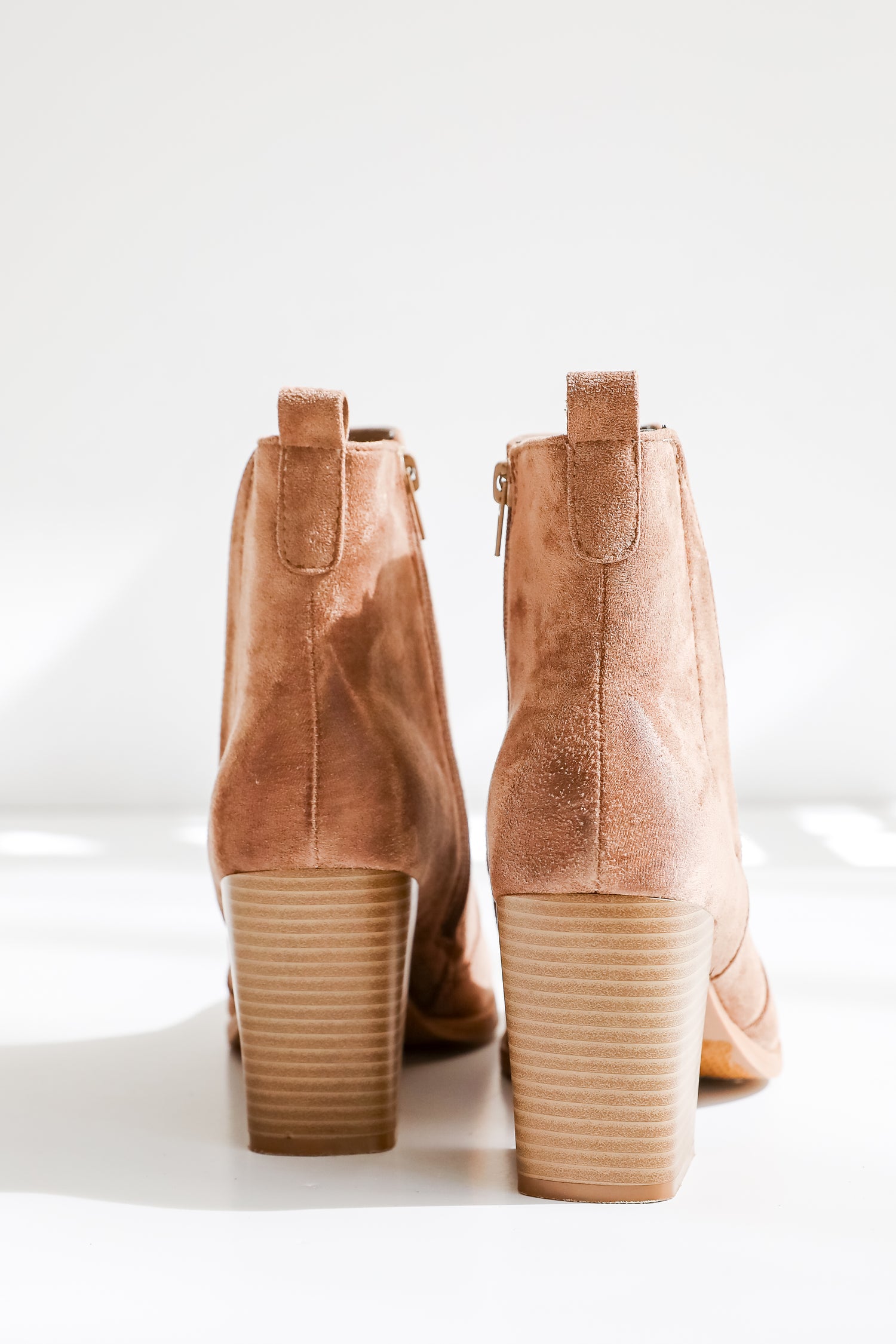 Finding My Way Taupe Suede Booties