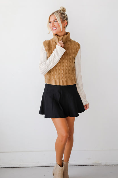 Dreamy Choice Taupe Turtleneck Sweater Top