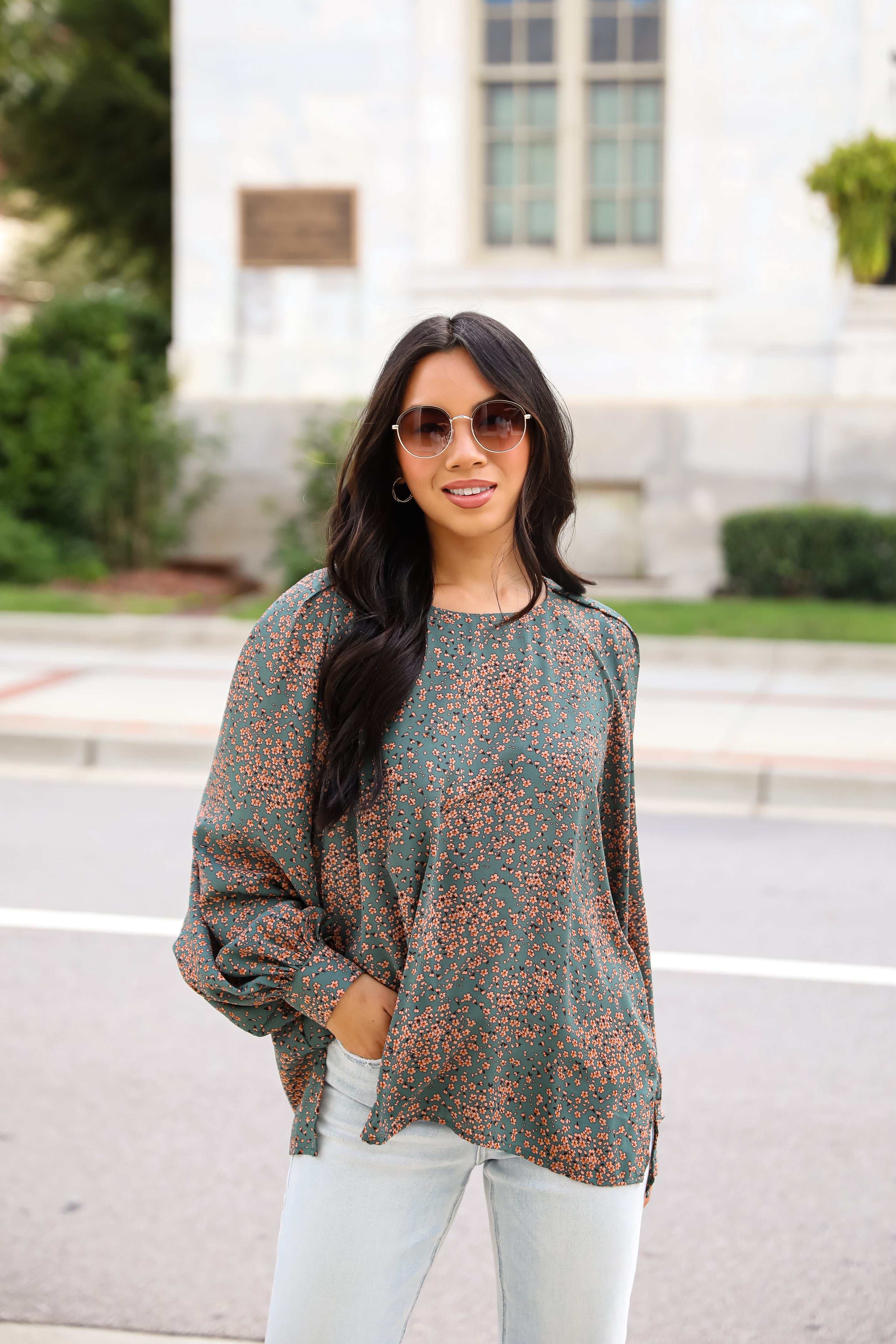 Sensational Attitude Teal Floral Blouse