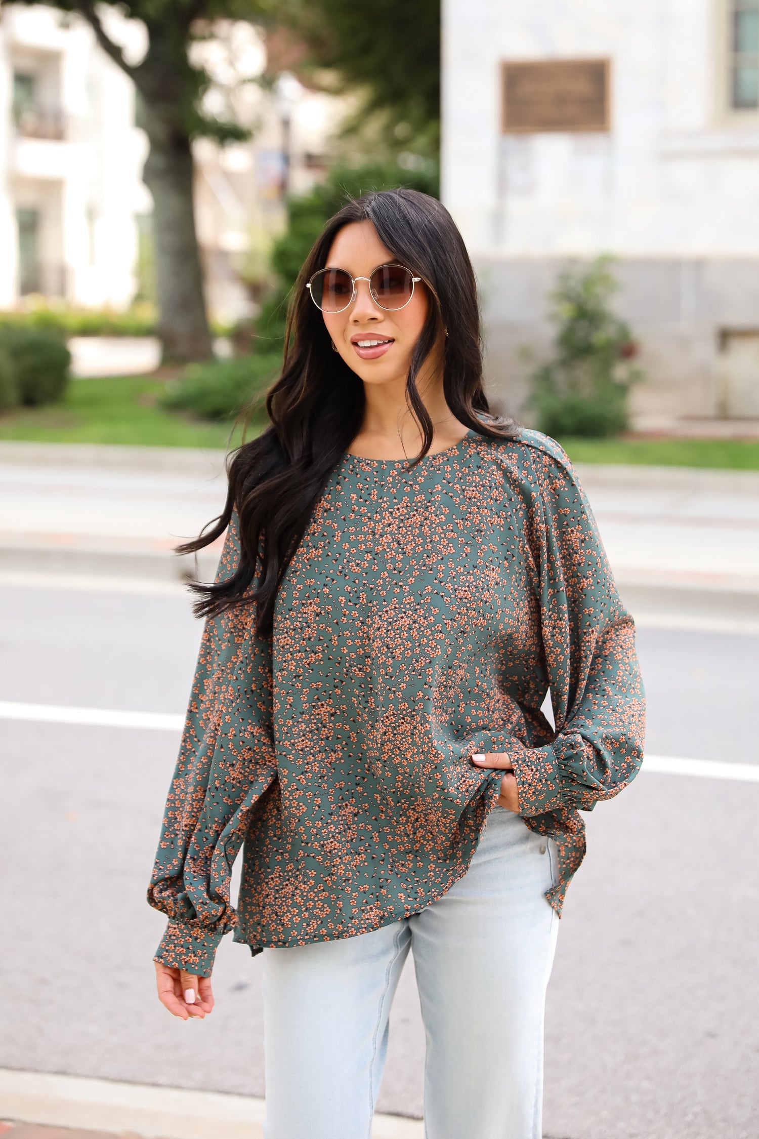 Sensational Attitude Teal Floral Blouse