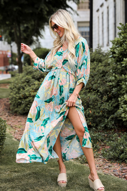 Bound For Paradise Sage Maxi Dress