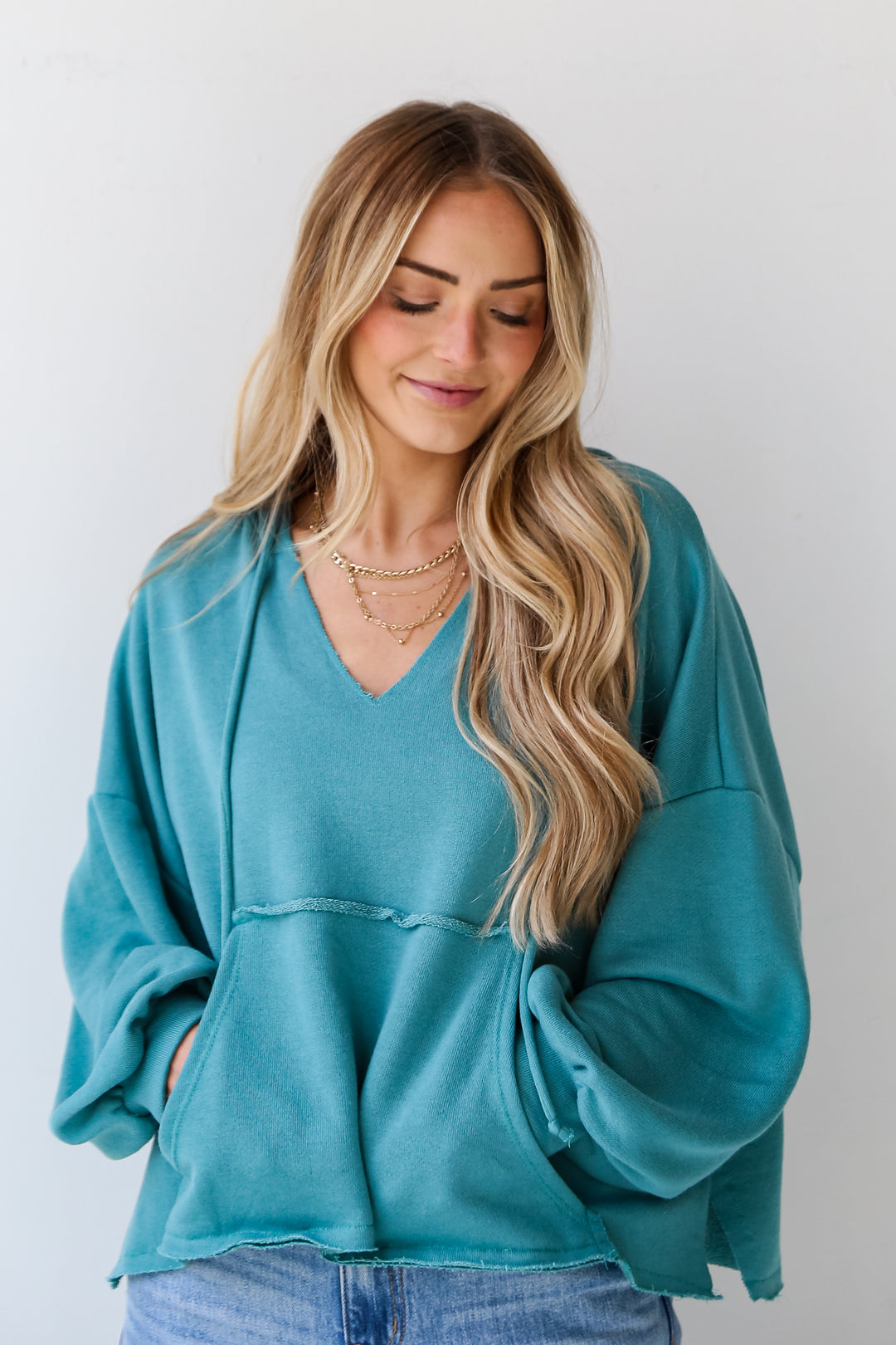 teal hoodie for women