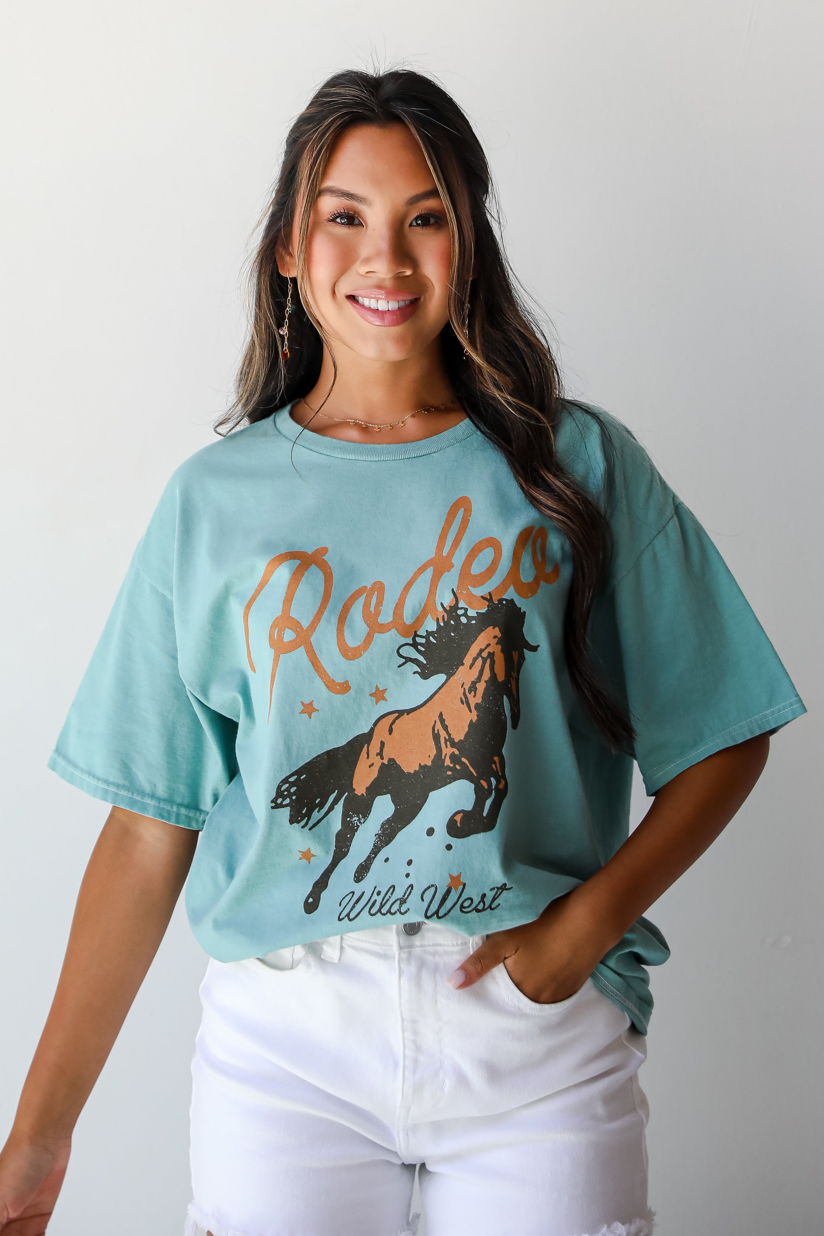 Rodeo Teal Graphic Tee