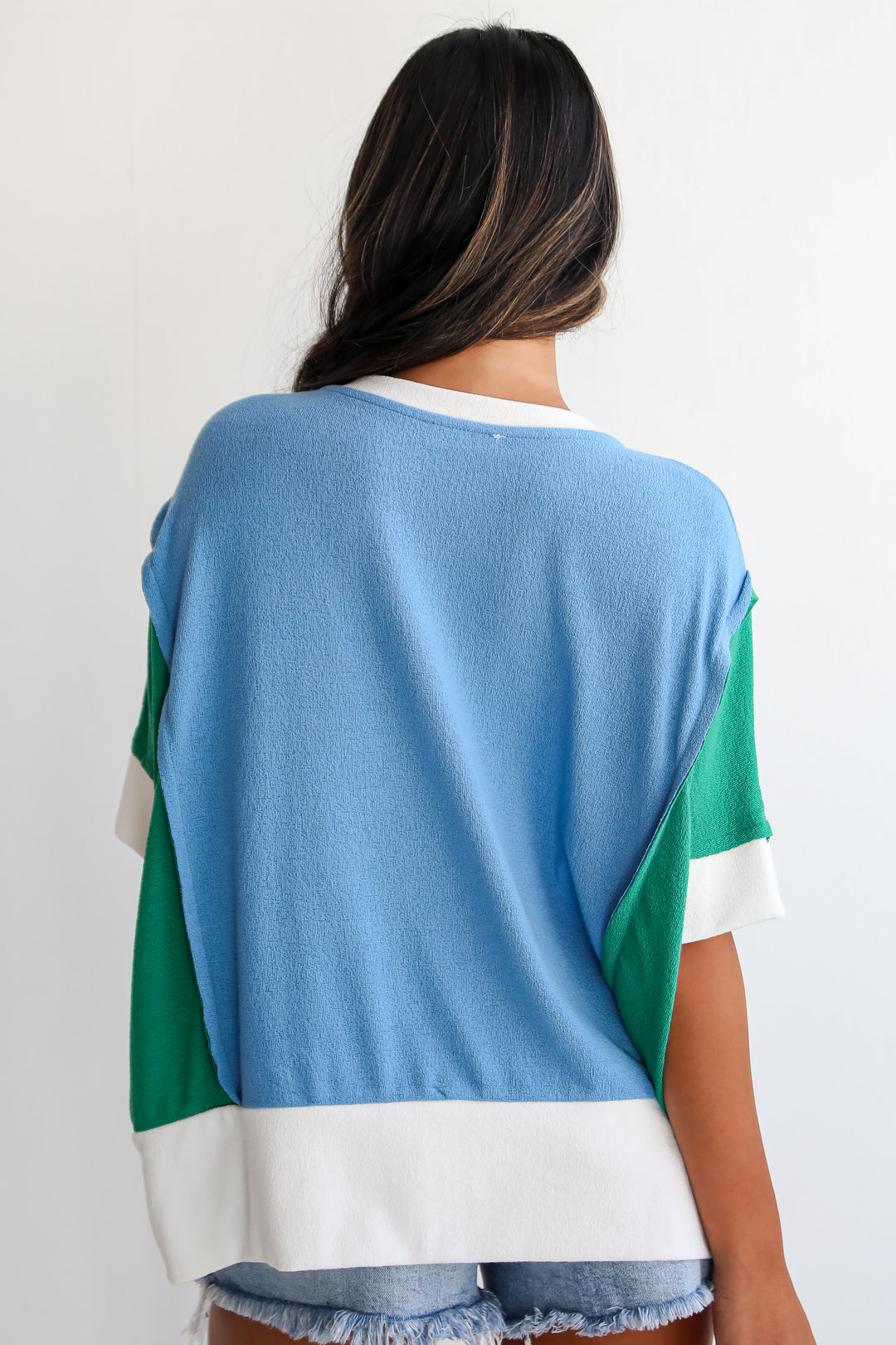 Natalie Color Block Terry Cloth Top