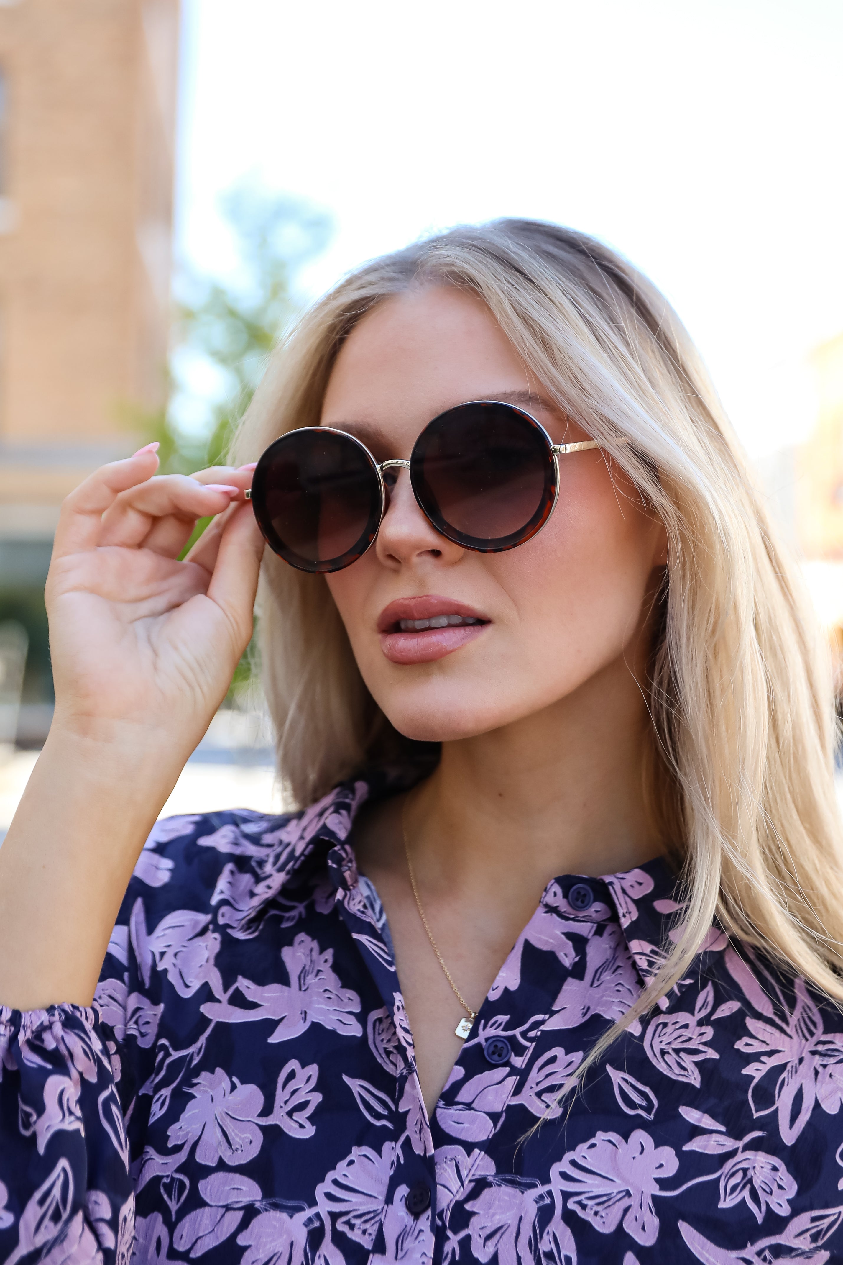 Just Between Us Tortoise Circle Sunglasses