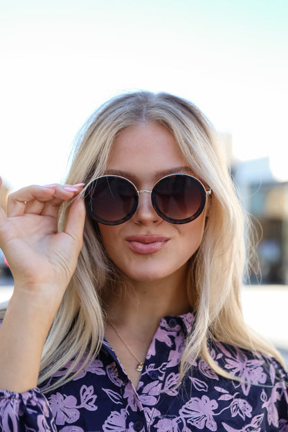 Just Between Us Tortoise Circle Sunglasses