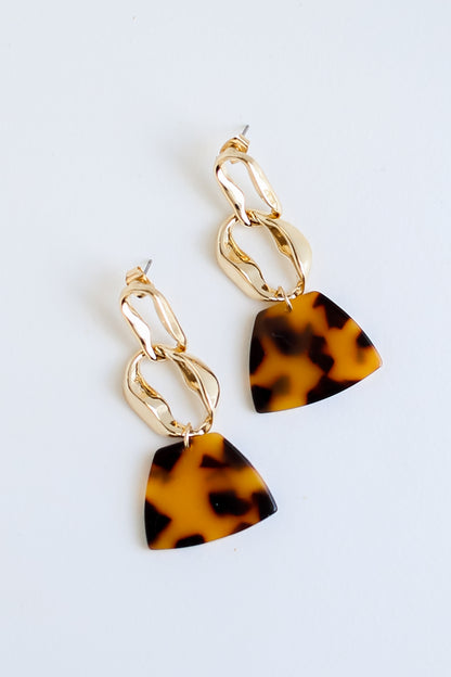 tortoise Drop Earrings flat lay