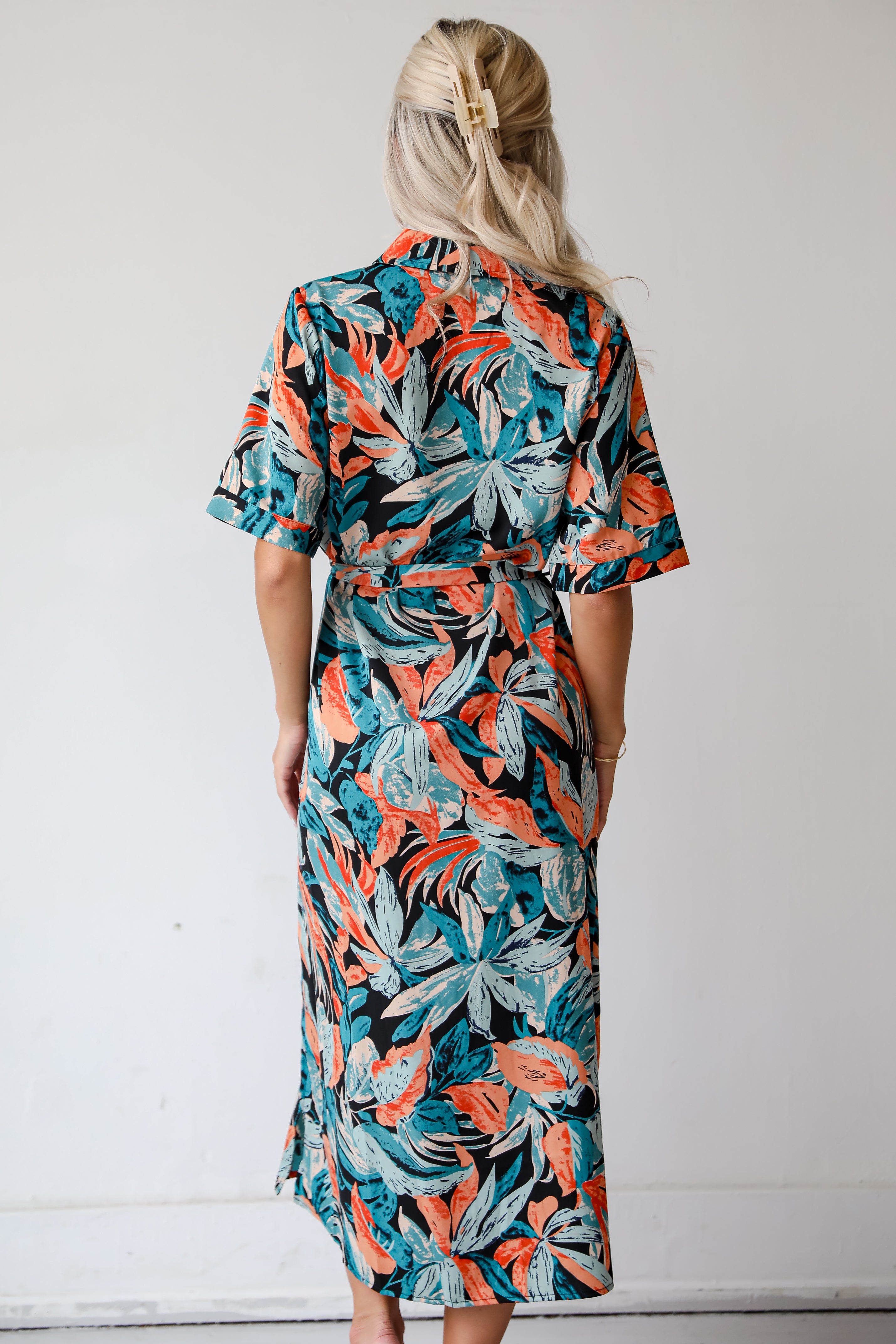 Bali Beauty Tropical Print Midi Dress