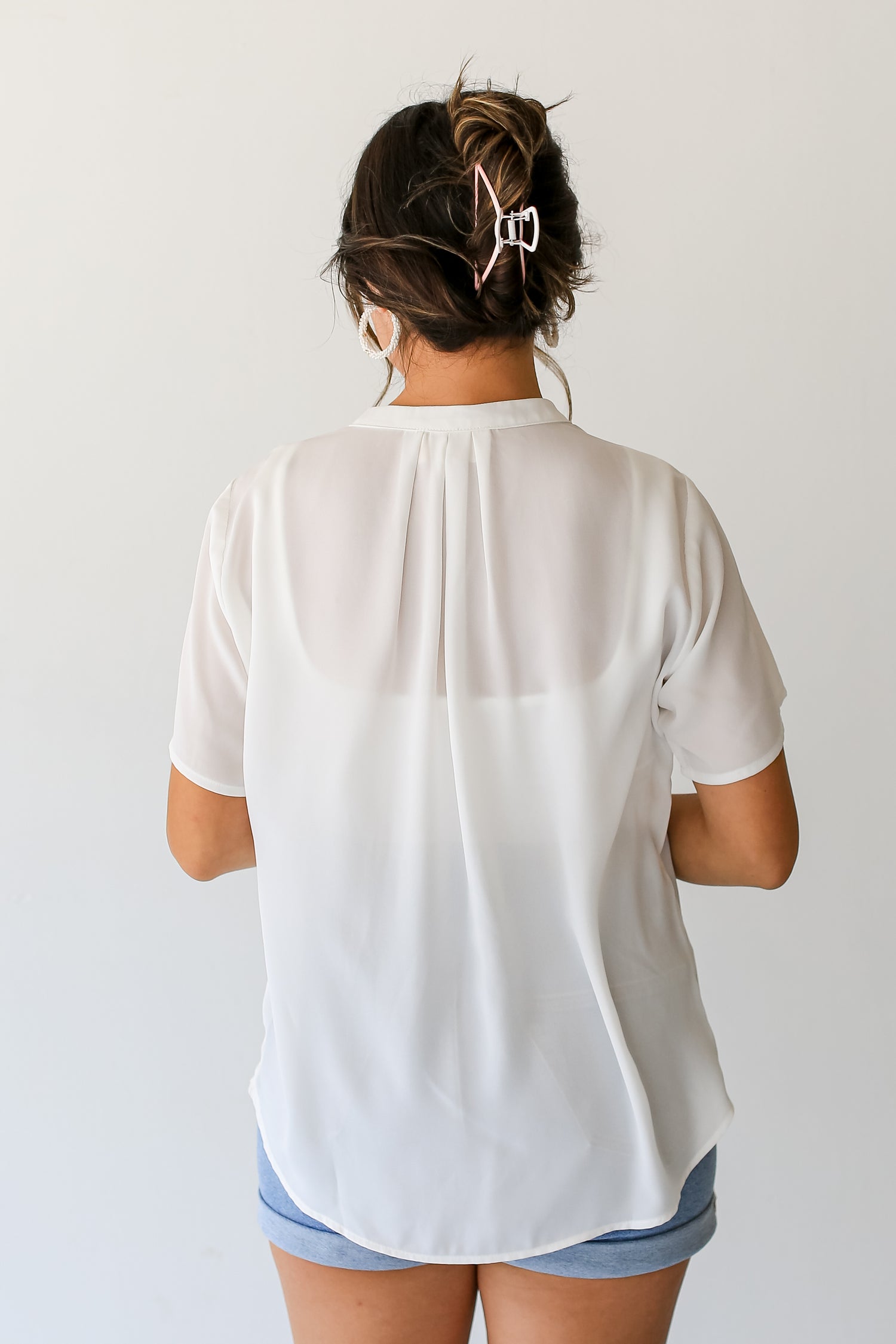 white Blouse back view