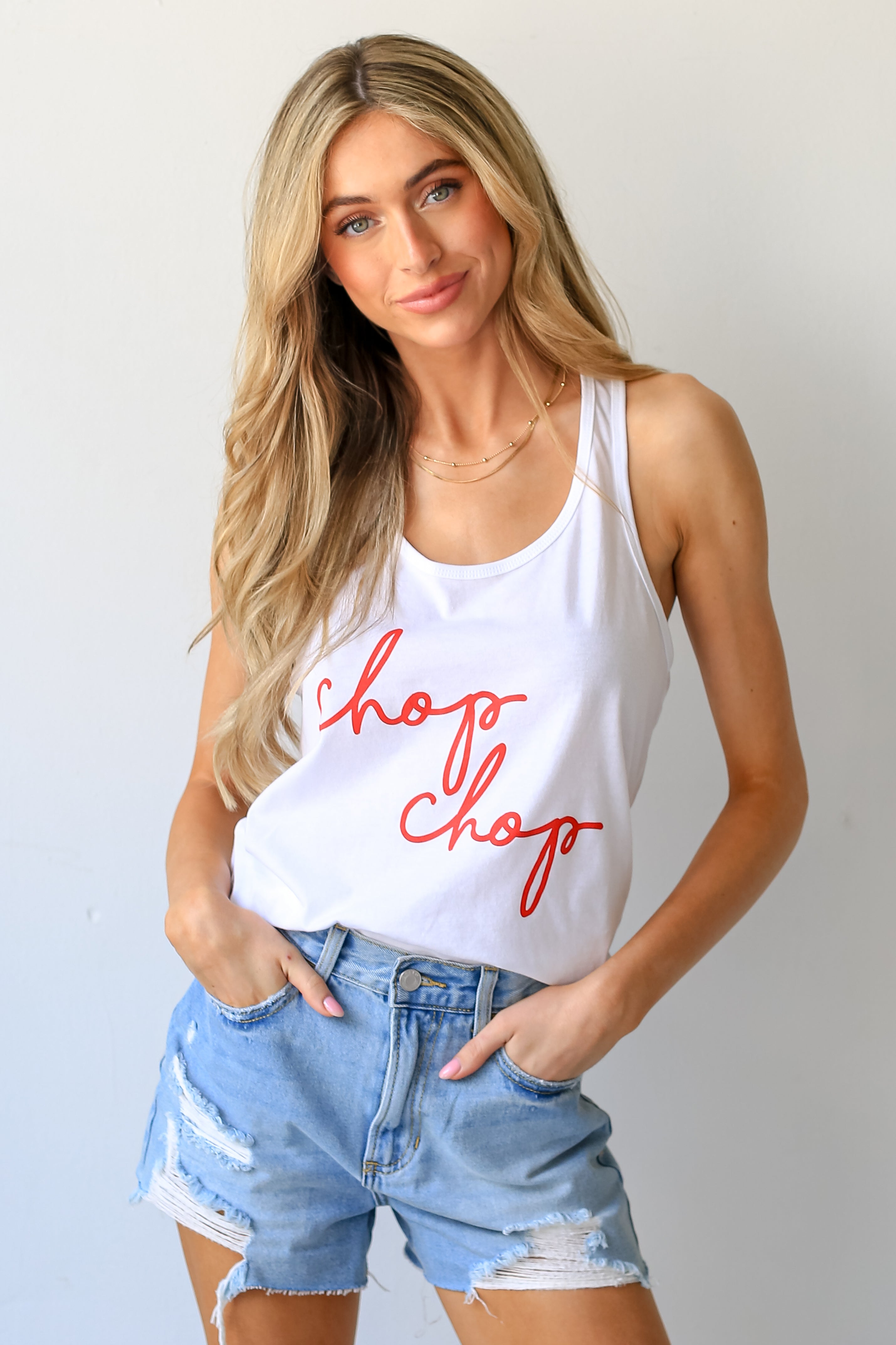 White Chop Chop Tank