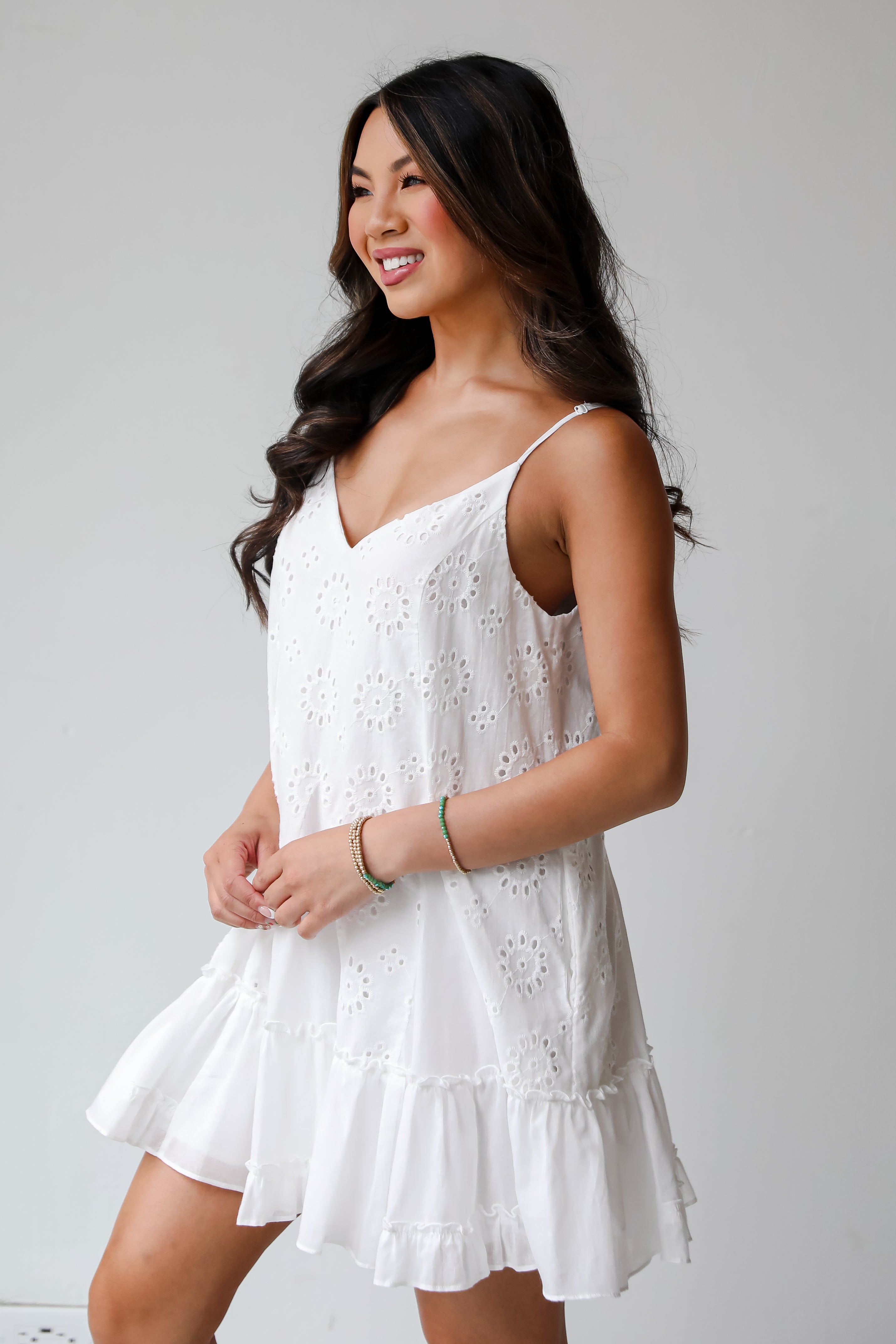 Sweet Sunlover White Eyelet Mini Dress