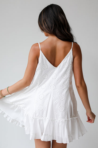 Sweet Sunlover White Eyelet Mini Dress