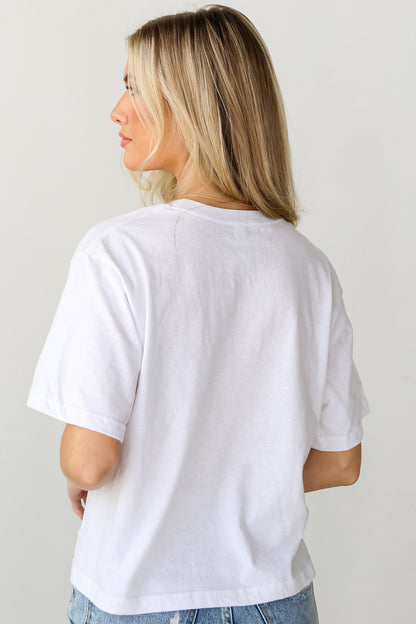 White Glory Glory Cropped Tee back view