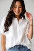 Sun-Drenched Sweetie Ivory Linen Blouse