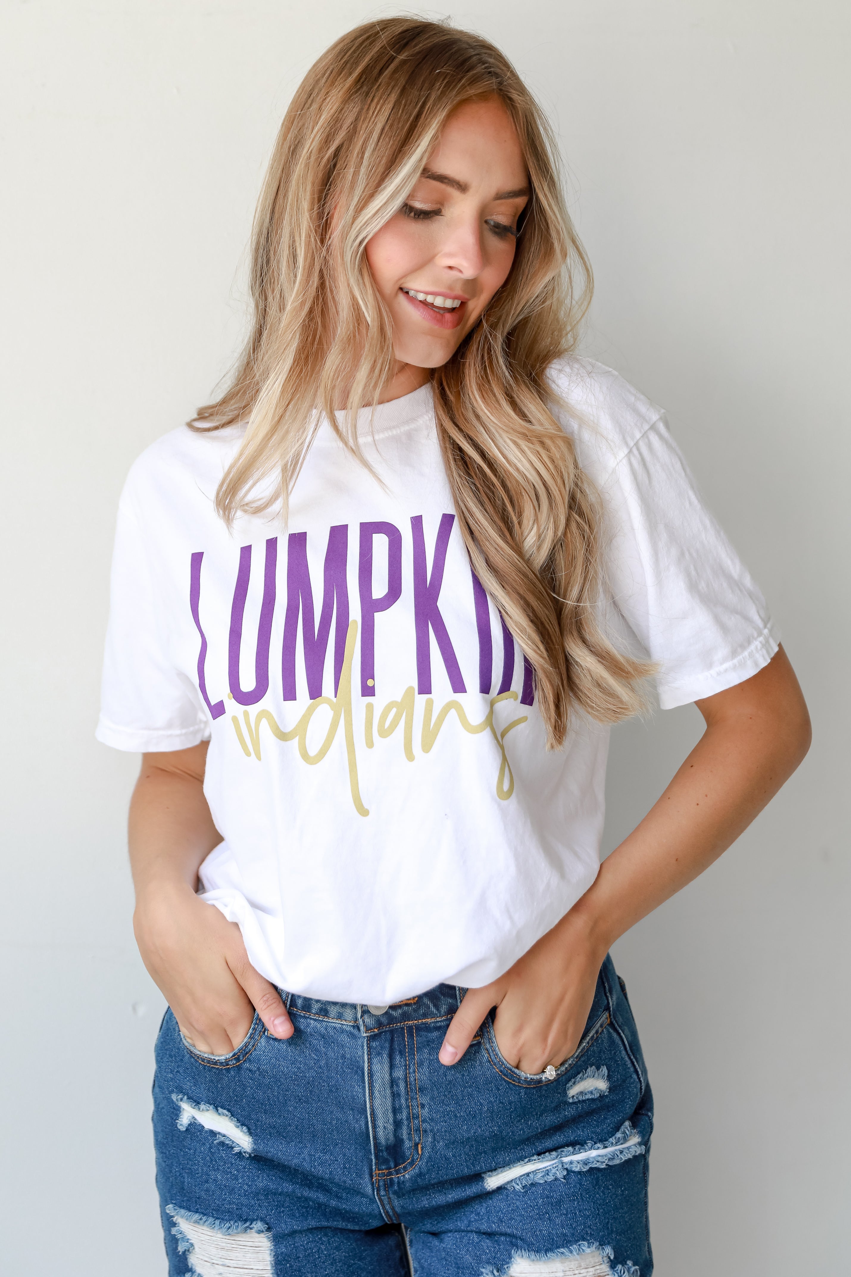 White Lumpkin Indians Tee