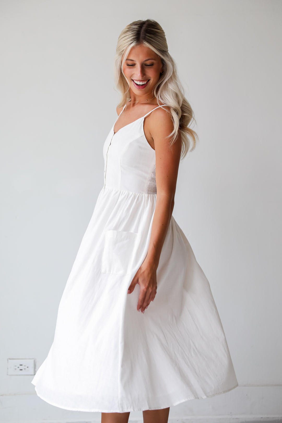 Remarkably Perfect White Midi Dress