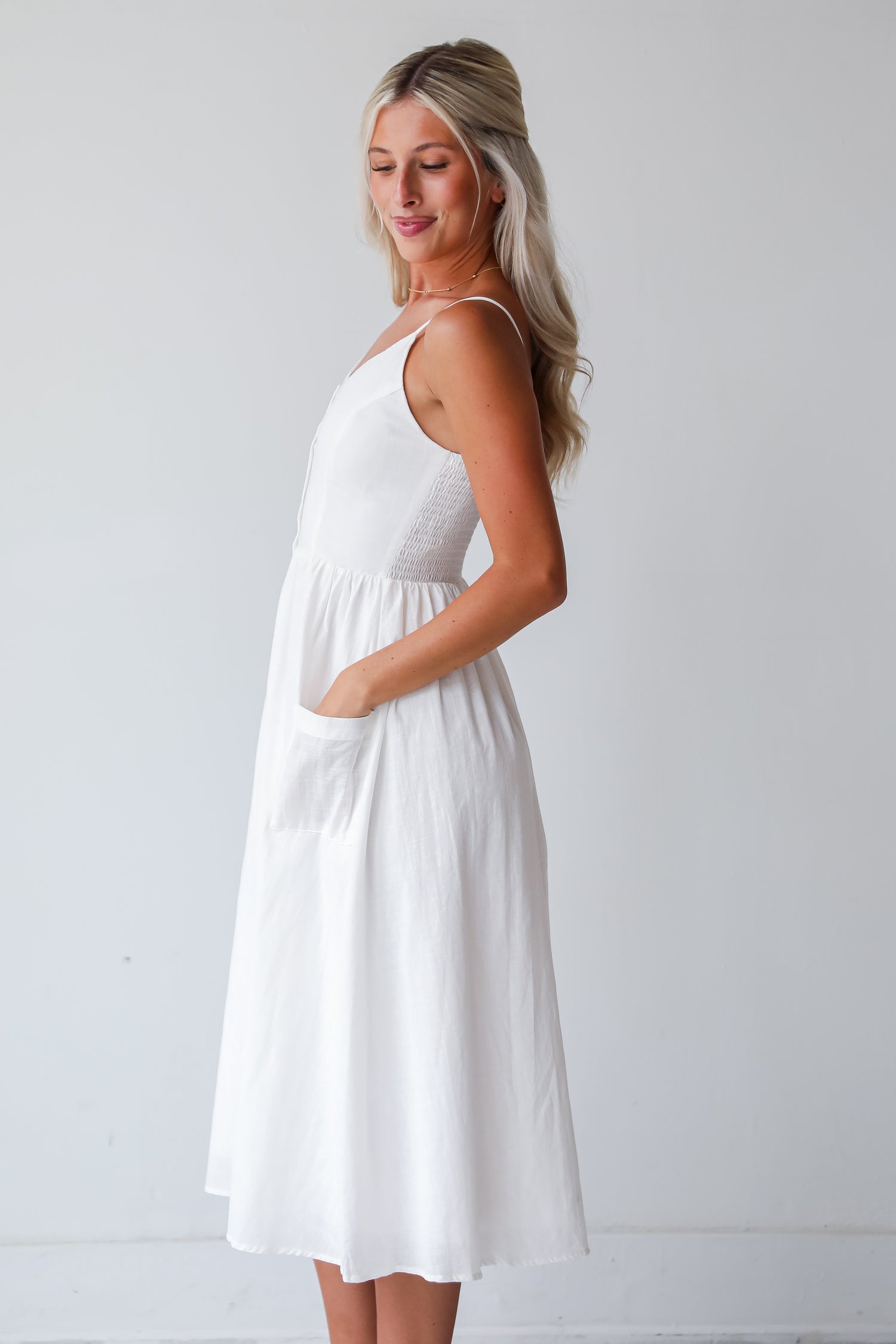 Remarkably Perfect White Midi Dress