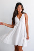 Distinctly Perfect White Linen Mini Dress