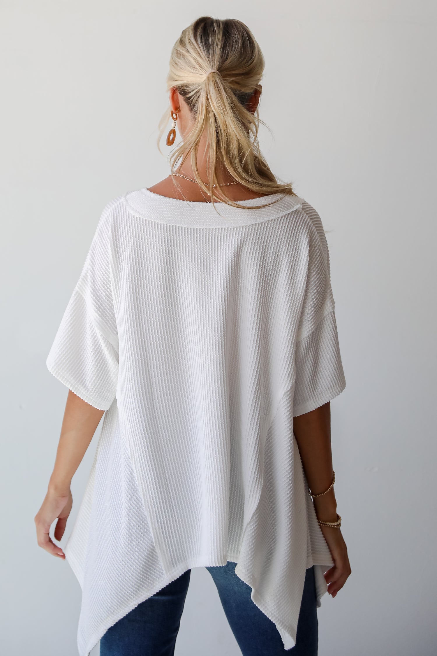 Essential Pick Off White Corded Top