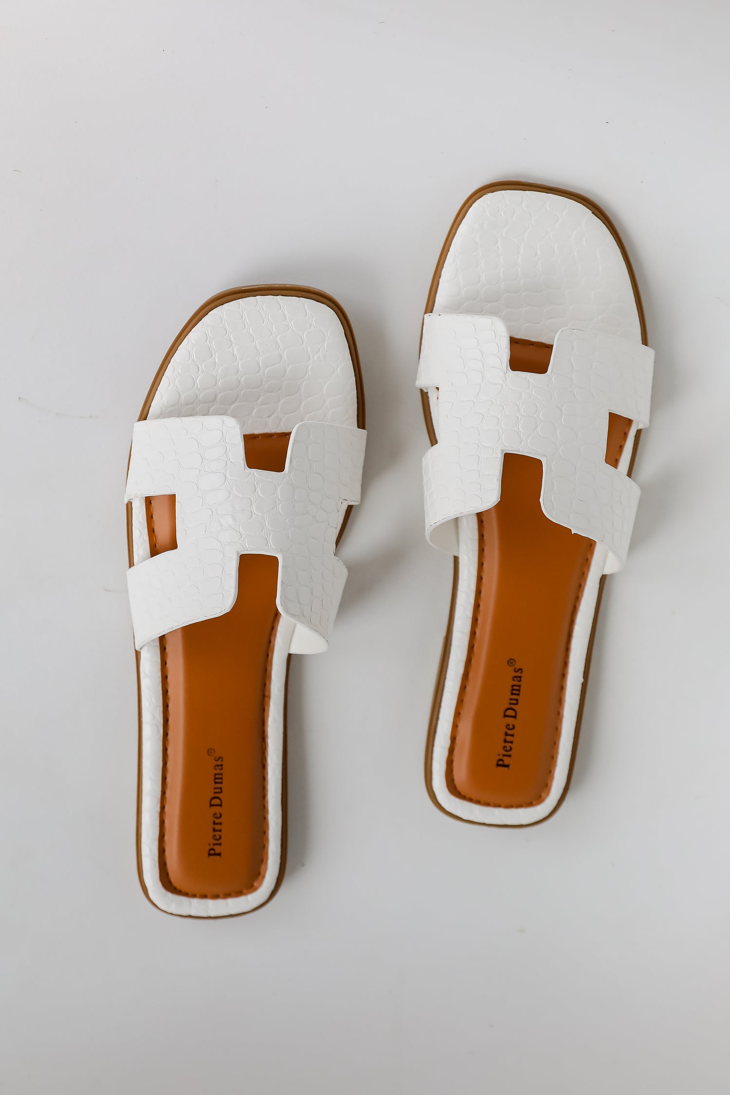 Take The Chance White Slide Sandals