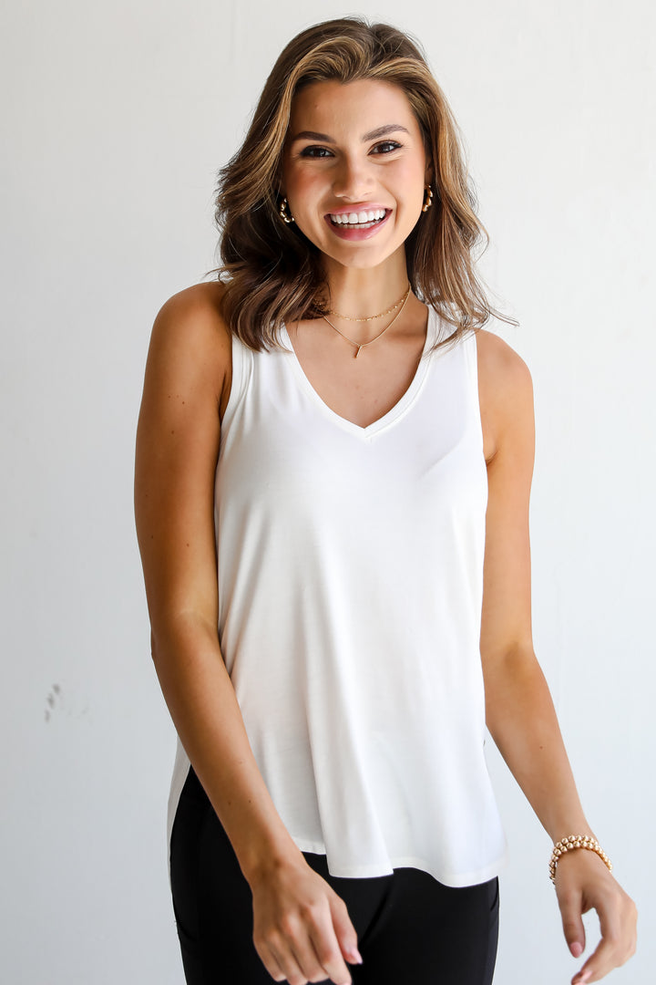 casual White Tank