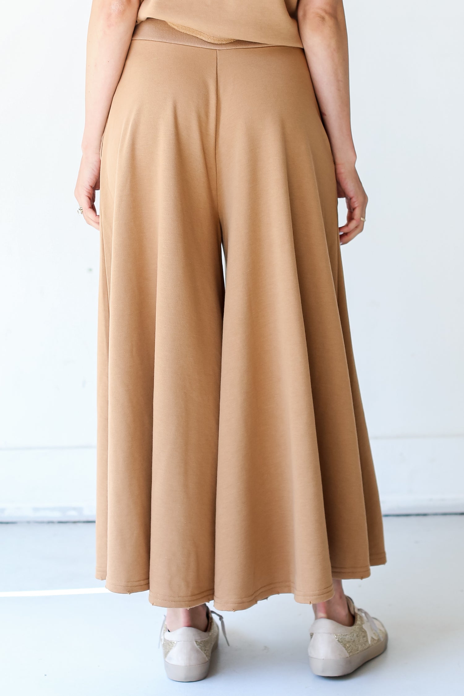 mocha Wide Leg Pants back view