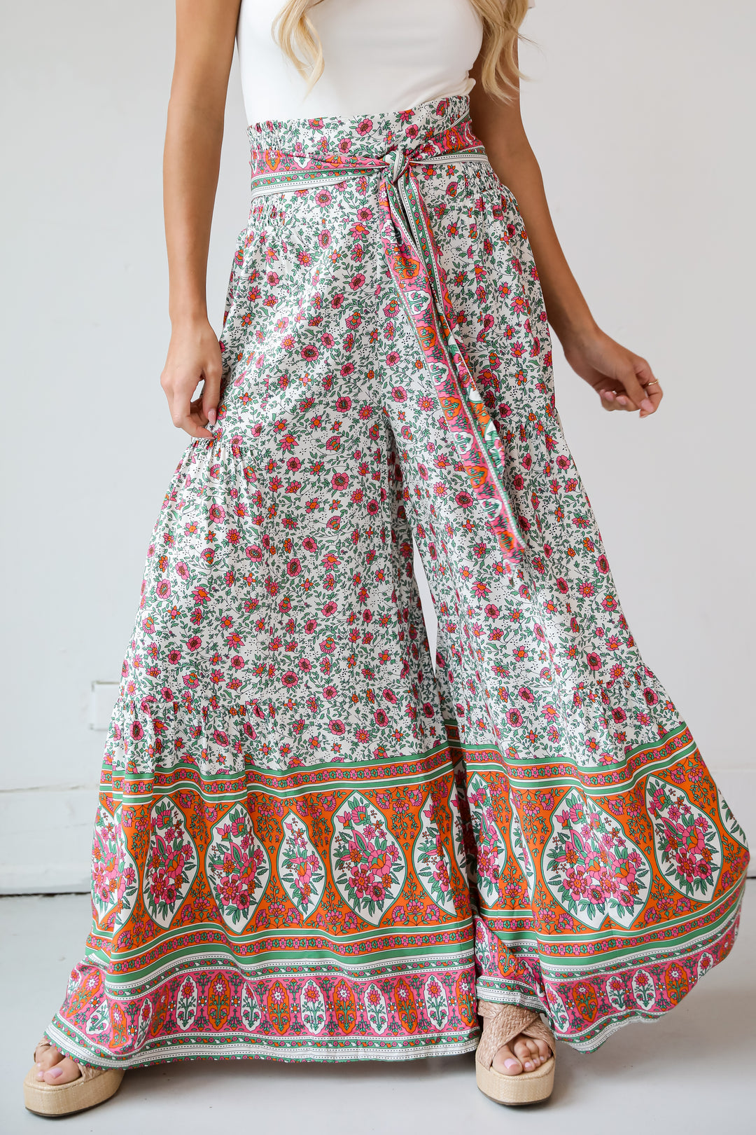 Floral Wide Leg Pants for women